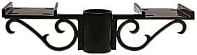 Alumina Products, Inc. MB-B-004 Double Decorative Mailbox Bracket, Small (S) Scroll, Post Mount, Cast Aluminum, Black