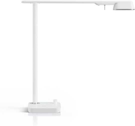 The New Lamp(Pure White), Home Office LED Desk Lamp, Dim2Amber Technology, Brightness and Color Temperature Adjustment, Eye Health, Reading Light, Flicker-Free, Wireless Charging