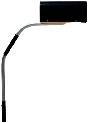 Suburban Mailbox Support with Swinging Boom Arm (30 Inch Boom Swings When Impacted) - Ideal for Curbed Streets (Black)