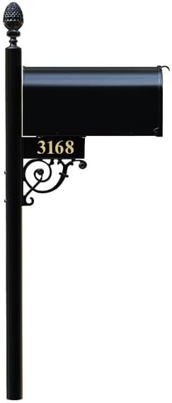 The Bristol Black Mailbox with Post Included – Aluminum Mailboxes for Outside with Post – Rust Free Personalized Metal Mailbox - Large (Large)