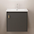 20' Small Bathroom Vanity Wall Mounted,Small Bathroom Vanity with Ceramic Sink, Modern Bathroom Vanity with Soft-Close Drawers, Chrome Faucet, Pop up Drain, P-Trap (Grey)