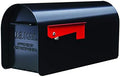 Plexon Contemporary Large Black Post Mount Mailbox – Heavy-Duty Galvanized Steel, Rust-Resistant, Impact-Resistant Design, Powder-Coated Finish – Spacious Mailbox for Envelopes & Packages