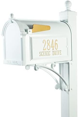 Whitehall Capitol Mailbox with Side Address Plaques & Post Package (4 Colors Available)