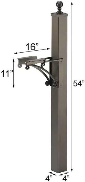 Whitehall French Bronze Deluxe Mailbox, Post, and Brackets | Heavy-Duty Aluminum Mailbox System | Large 20% Oversized Capacity with Magnetic Closure | Weather-Resistant Finish for Timeless Curb Appeal