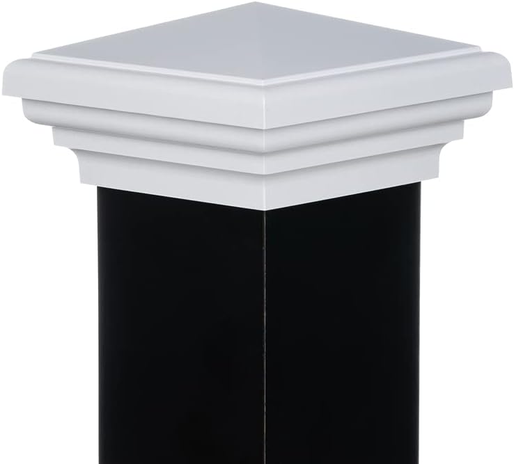 4x4 Post Cap (3.5') (Case of 12) White New England Pyramid Top for Outdoor Fences, Decks, Mailboxes, and Railing, by Atlanta Post Caps