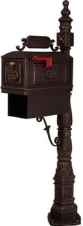 Decorative Residential Curbside Cast Aluminum Mailbox with Paper Box Bronze Authentic * Original * Exclusive