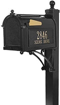 Whitehall Capitol Mailbox with Side Address Plaques & Post Package (4 Colors Available)