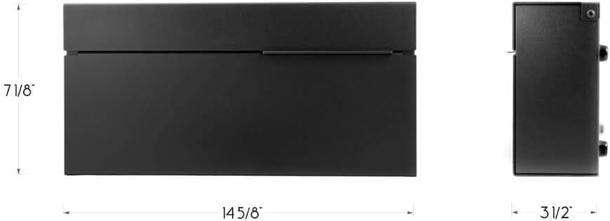 Vsons Modern Design Mailbox with Personalized Numbers, Black Powder Coated, Wall-Mount Mailbox Vsons Design Louis B