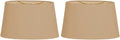Royal Designs, Inc. Shallow Oval Hardback Lamp Shade, HB-611-14AGL-2, Antique Gold, (12 x 8) x (14 x 10.5) x 8.5, 2 Pack