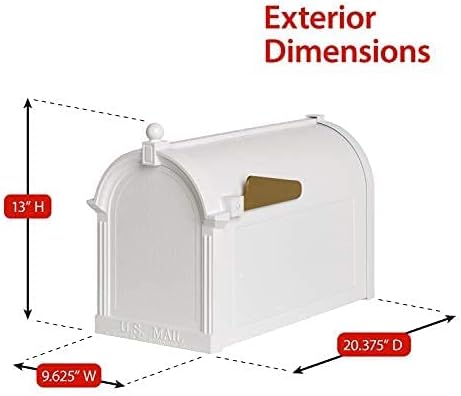 Whitehall Capitol Mailbox with Side Address Plaques & Post Package (4 Colors Available)