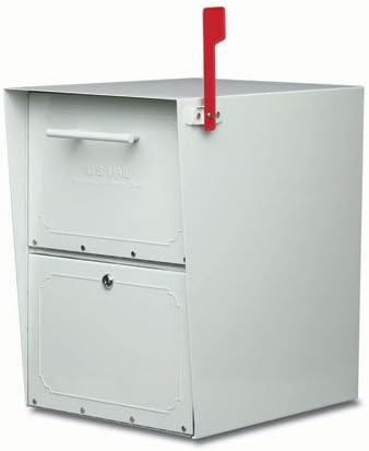 Architectural Mailboxes Oasis Classic Stainless Steel, Locking, Post Mount Parcel Mailbox, Pearl Grey, 6200G-06