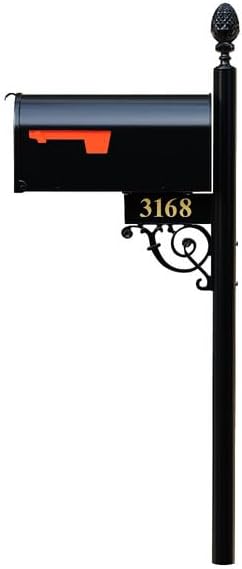 The Bristol Black Mailbox with Post Included – Aluminum Mailboxes for Outside with Post – Rust Free Personalized Metal Mailbox - Large (Large)
