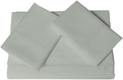 Tribeca Living Luxury 800 Thread Count California King Sheet Set, 100% Egyptian Cotton Sateen, Deep Pocket Sheets, Soft & Breathable, Elegant Hemstitched Design - Silver Grey