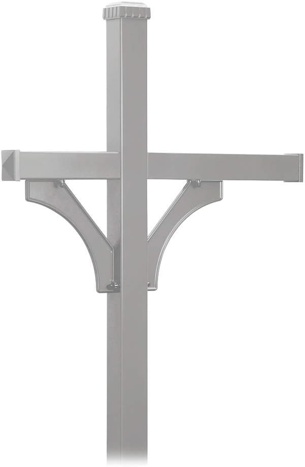 Salsbury Industries 4873NIC Deluxe 2 Sided for 3 In-Ground Mounted Mailbox Post, Nickel