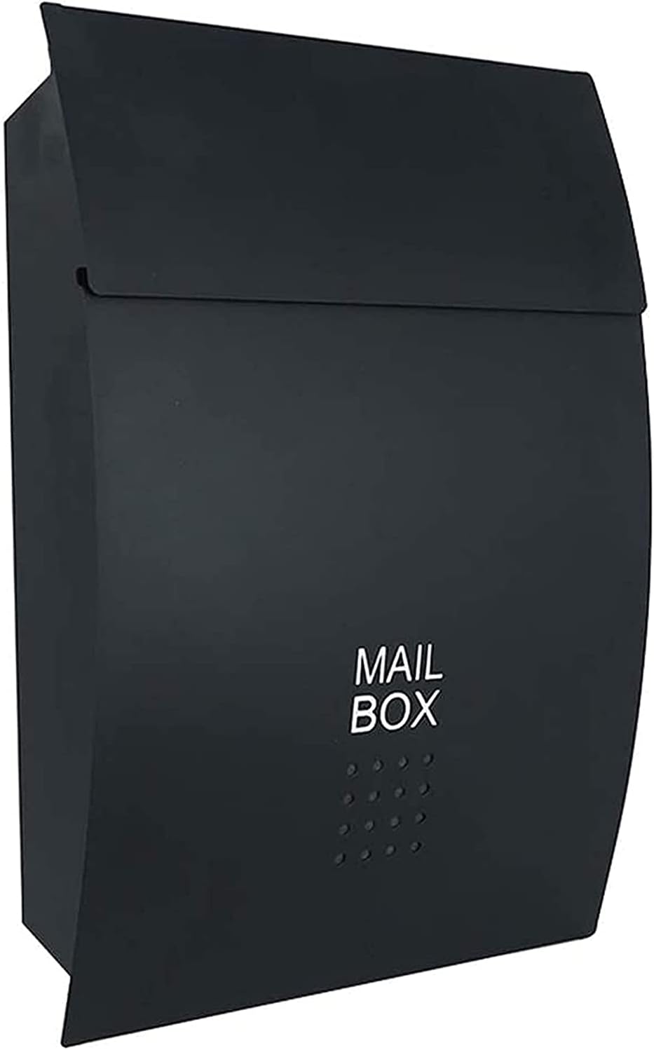 Wall-Mount Mailboxes Modern Villa Metal Mail Box ，Outdoor Rainproof Wall-Mounted Mailbox Household Large Magazine Postbox with Lock and Keys (Color : Black, Size : 32 * 10.5 * 45.5cm)