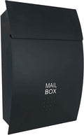 Wall-Mount Mailboxes Modern Villa Metal Mail Box ，Outdoor Rainproof Wall-Mounted Mailbox Household Large Magazine Postbox with Lock and Keys (Color : Black, Size : 32 * 10.5 * 45.5cm)