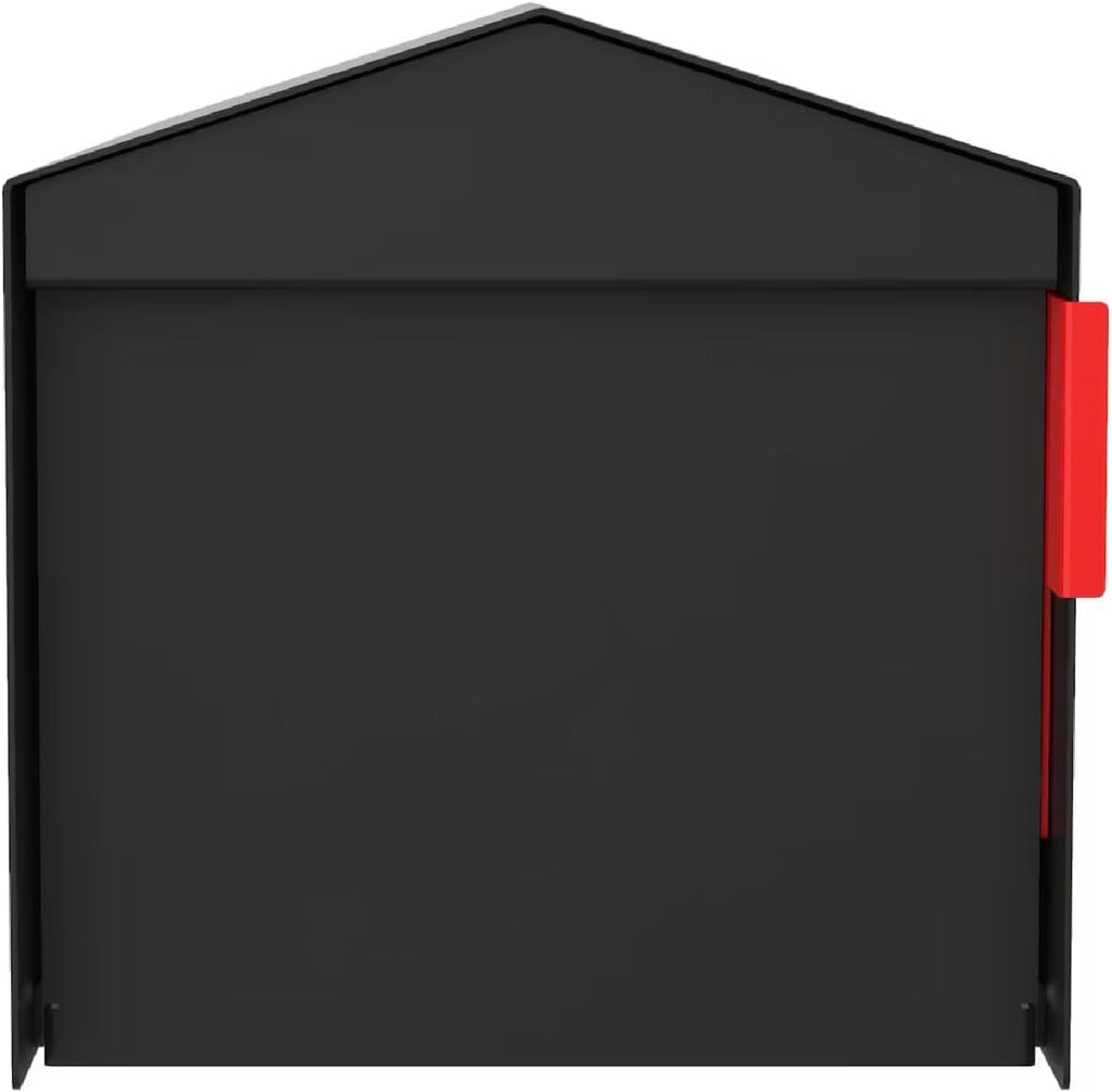 Olio Home Mailbox | Modern Design Thompson Roof Top Post Mount Mail Box | 20.5' x 9.2' x 8.5' | Galvanized Steel Mailboxes for Outside | Black