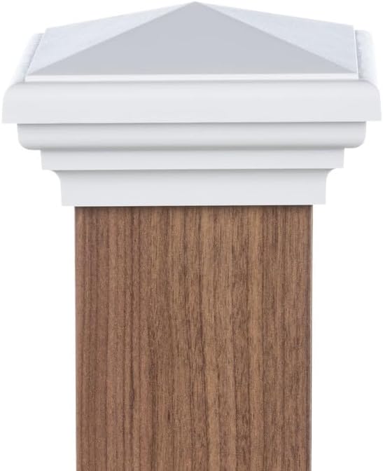 4x4 Post Cap (3.5') (Case of 12) White New England Pyramid Top for Outdoor Fences, Decks, Mailboxes, and Railing, by Atlanta Post Caps