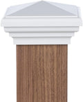 4x4 Post Cap (3.5') (Case of 12) White New England Pyramid Top for Outdoor Fences, Decks, Mailboxes, and Railing, by Atlanta Post Caps