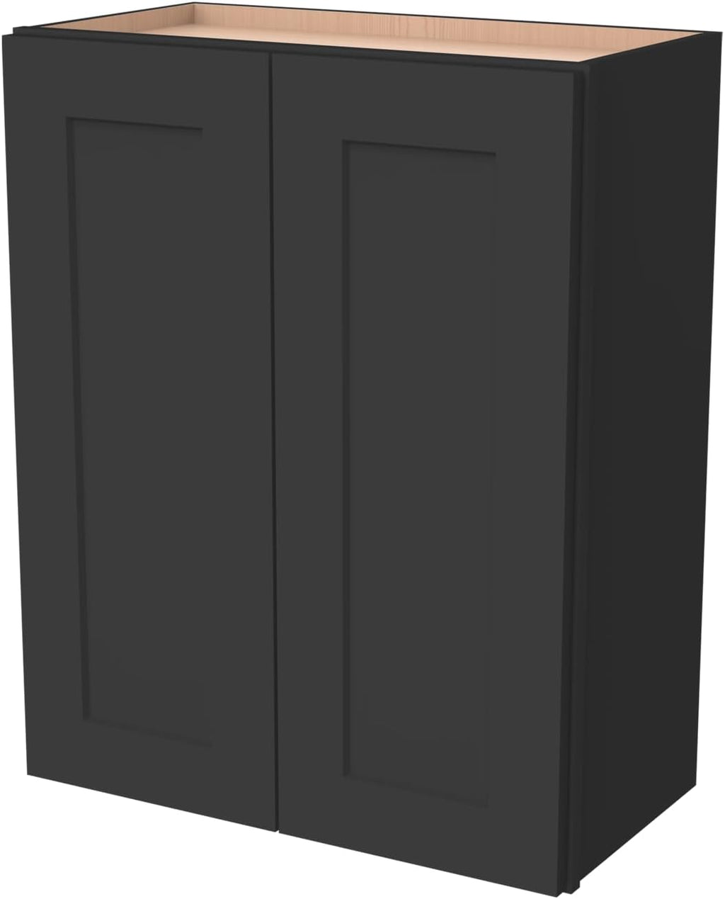 Solid Wood Wall-Mounted Medicine Cabinet, Kitchen Wall - Cabinet, Bathroom Cabinet Wall Mounted with Adjustable Shelves, 2 Doors Wall Calbinet (Charcoal Black, 30' W x 30' H x 12' D)