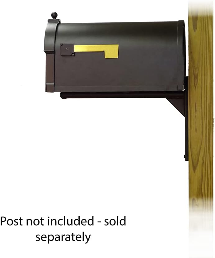 Special Lite Berkshire Curbside Mailbox with Ashley Front Single Mailbox Mounting Bracket - TC-ASH-FS-1015-BLK