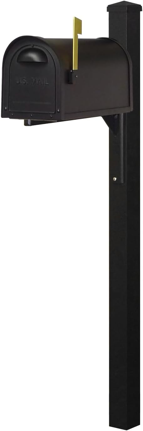 Products Classic Curbside Mailbox wtih Locking Insert and Wellington Direct Burial Mailbox Post Smooth