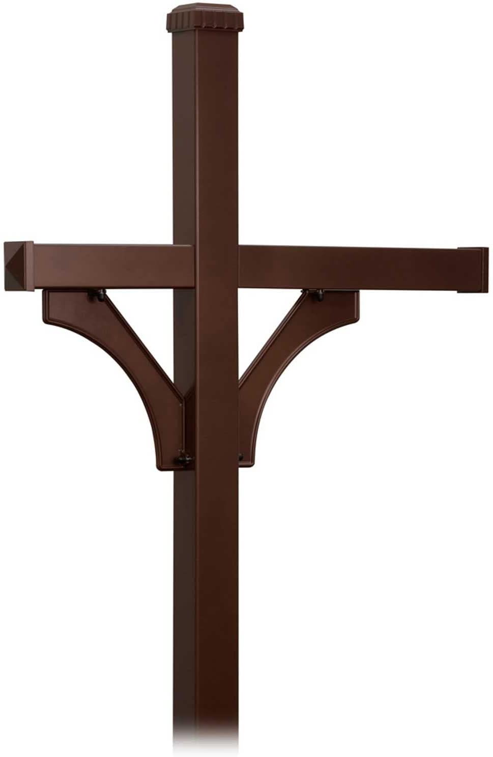 Salsbury Industries 4873BRZ Deluxe 2 Sided for 3 In-Ground Mounted Mailbox Post, Bronze