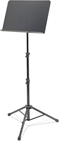 K&M Konig & Meyer 11870.015.55 Orchestra Music Stand | Large Deep Steel Desk Holder For Music Sheets Or Book | Sturdy Tripod Base | Adjustable 3pc Telescopic Design | Portable | German Made | Black