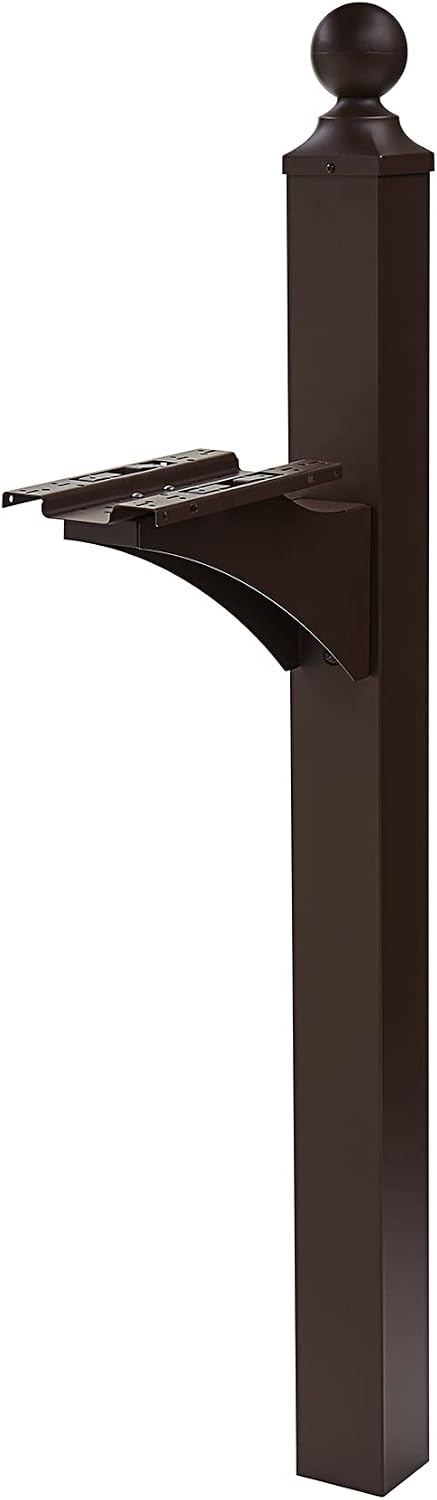 Architectural Mailboxes Landover Aluminum Mailbox Post with Arlington Large Textured Bronze Mailbox