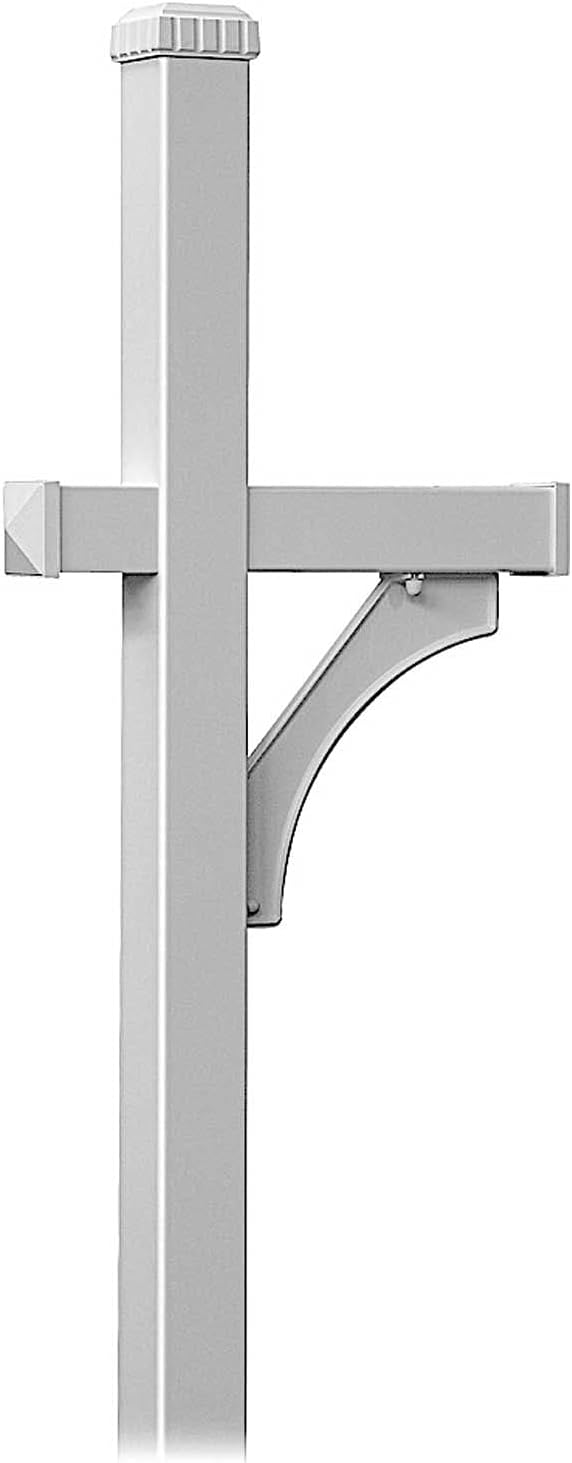 Salsbury Industries 4370SLV Deluxe Post 1 Sided In-Ground Mounted for Roadside Mailbox, Silver