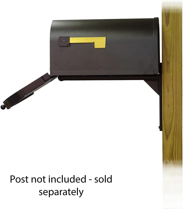 Special Lite Berkshire Curbside Mailbox with Ashley Front Single Mailbox Mounting Bracket - TC-ASH-FS-1015-BLK