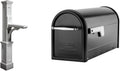 Mayne 580B00000 Newport Plus Mail Post, 25x8, White & Architectural Mailboxes Chadwick Galvanized Steel Post Mount Mailbox, 8950B-10, Black, Medium Capacity