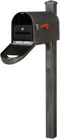 SCC1008-SPK720-SW-LB998 Classic Curbside Mailbox wtih Locking Insert & Wellington with Direct Burial Mailbox Post Smooth