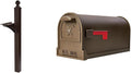 Architectural Mailboxes Landover Aluminum Mailbox Post with Arlington Large Textured Bronze Mailbox