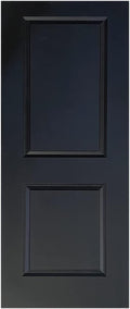 36 in. x 80 in. Black Painted Finished Composite MDF 2 Panel Interior Barn Door Slab