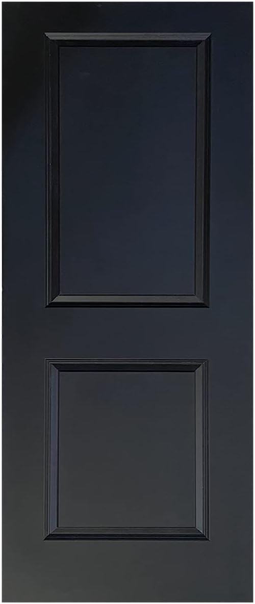 36 in. x 80 in. Black Painted Finished Composite MDF 2 Panel Interior Barn Door Slab