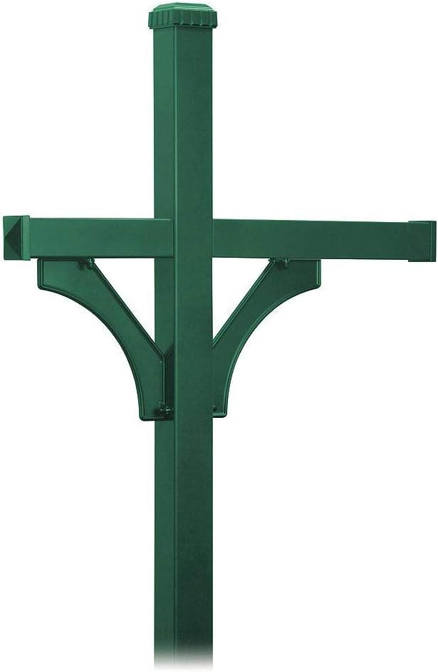Salsbury Industries 4873GRN Deluxe 2 Sided for 3 In-Ground Mounted Mailbox Post, Green