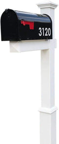 4Ever Products The Homestead Vinyl/PVC Mailbox Post (Includes Mailbox) - Parent (White Reflective Numbers)