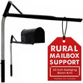 Mailbox Support with Swinging Boom Arm Complete Kit, Mailbox and Mounting Board Included, No Dig Mailbox Post, Galvanized Steel Post, Ideal for Rural and Residential, Made in USA (Black, Large)