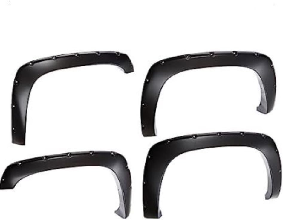 Bushwacker Pocket/Rivet Style Color-Matched Front & Rear Fender Flares | 4-Piece Set, Agate Black Met, Smooth Finish | 20942-32 | Fits 2017-2022 Ford F-250, F-350 Super Duty