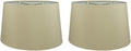 Royal Designs, Inc. Shallow Oval Hardback Lamp Shade, HB-611-14BG-2, Beige, (12 x 8) x (14 x 10.5) x 8.5, 2 Pack