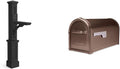 Mayne 580B00300 25x8 Black Newport Mail Post and Hillsborough 5593C-CG-10 Copper Galvanized Steel Large Capacity Post Mount Mailbox
