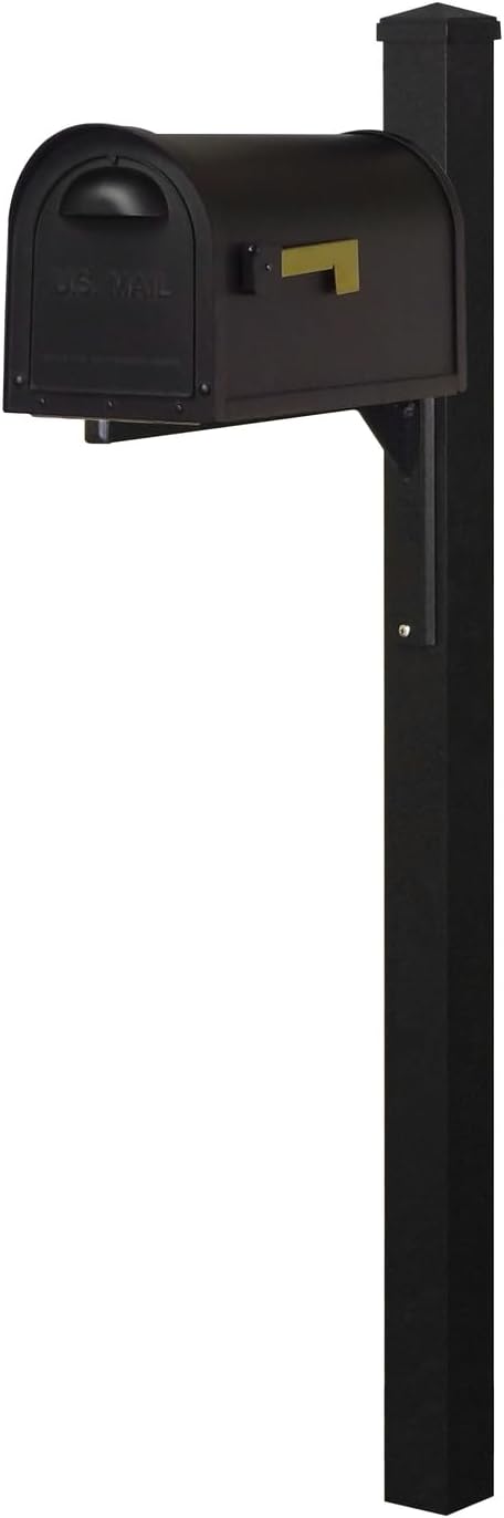 Products Classic Curbside Mailbox wtih Locking Insert and Wellington Direct Burial Mailbox Post Smooth
