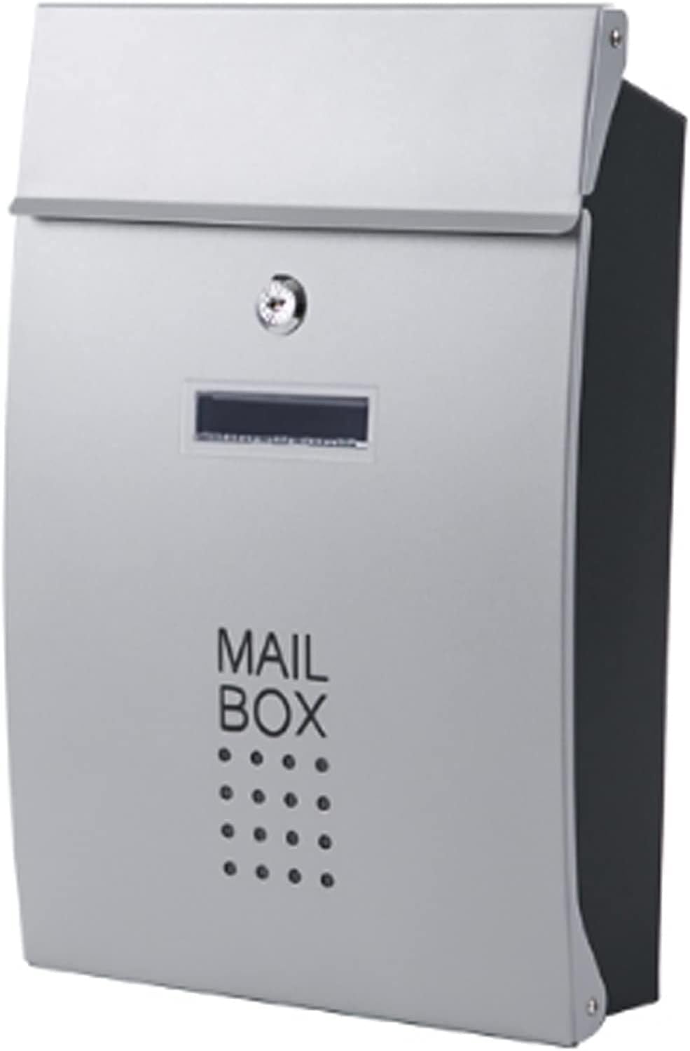 Generic Mailbox, Wall Mounted Modern Metal Mailboxes Outdoor Lockable Waterproof Post Box Community Household Rainproof Letter Box Retro Classic Secure Wall-Mount Newspaper Boxes(Silver)