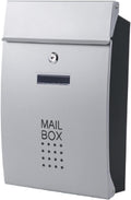 Generic Mailbox, Wall Mounted Modern Metal Mailboxes Outdoor Lockable Waterproof Post Box Community Household Rainproof Letter Box Retro Classic Secure Wall-Mount Newspaper Boxes(Silver)