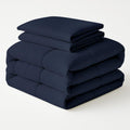 Egyptian Cotton Oversized Queen Size Comforter Sets - Navy Blue Color, Soft Lightweight Bed Set, All Season Gray Bedding Sets - 1 Comforter & 2 Pillow case