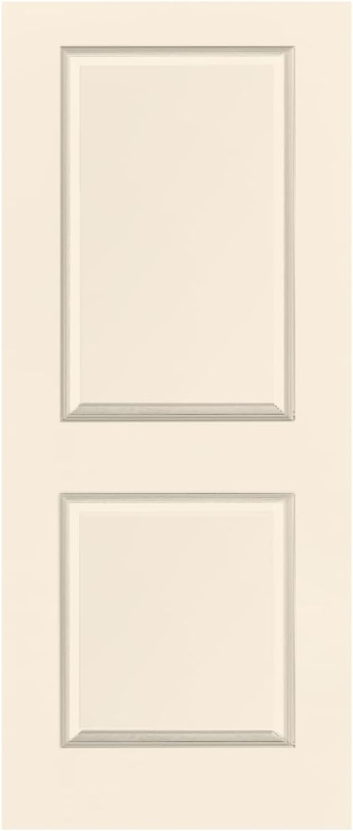 30 in. x 80 in. Beige Painted Composite MDF 2 Panel Interior Barn Door Slab