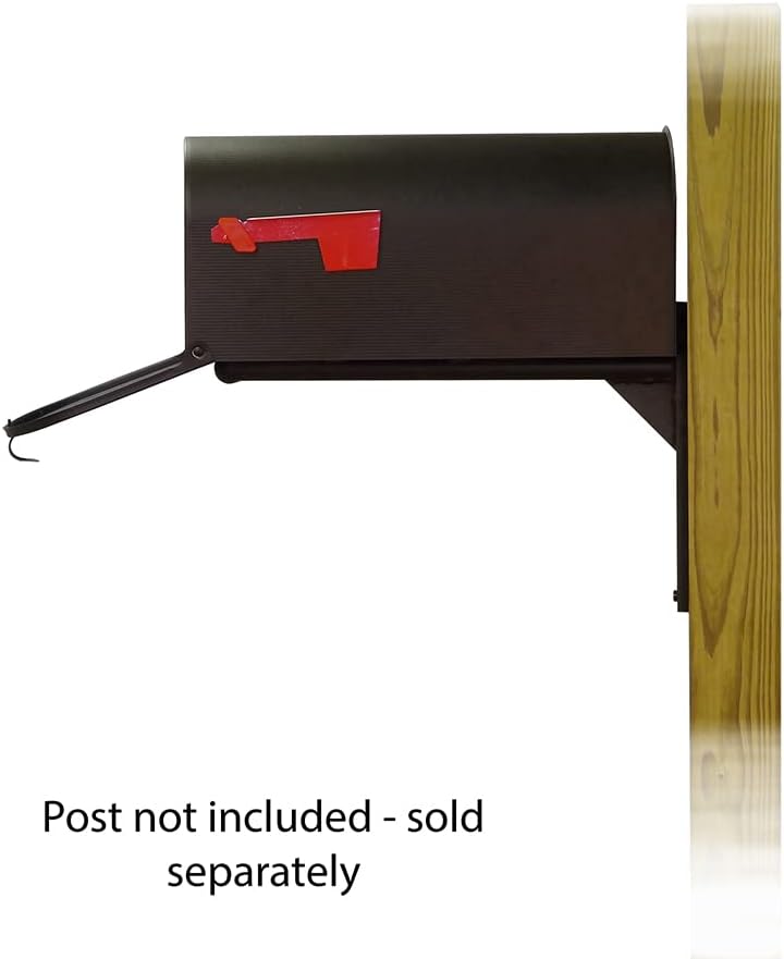 Special Lite Standard Steel Curbside Mailbox with Ashley Front Single Mailbox Mounting Bracket - TC-ASH-FS-1018-BLK