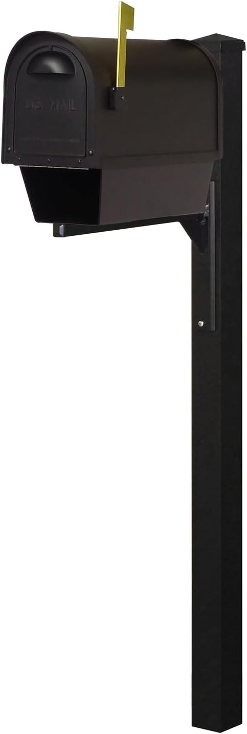 Products Classic Curbside Mailbox with Newspaper Tube, Locking Insert and Wellington Mailbox Post