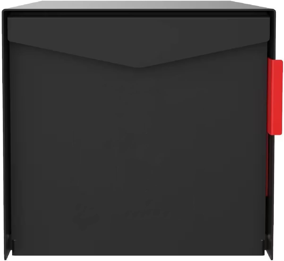 Olio Home Mailbox | Modern Design Thompson Flat Top Post Mount Mail Box | 20.5' x 9.2' x 8.5' | Galvanized Steel Mailboxes for Outside | Made in USA Mail Boxes for House | Black